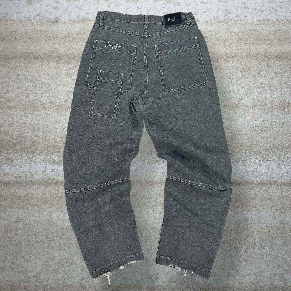 Vintage Y2K Sean John Skater Jeans 30x28 Baggy Wide Leg Grey Wash Denim